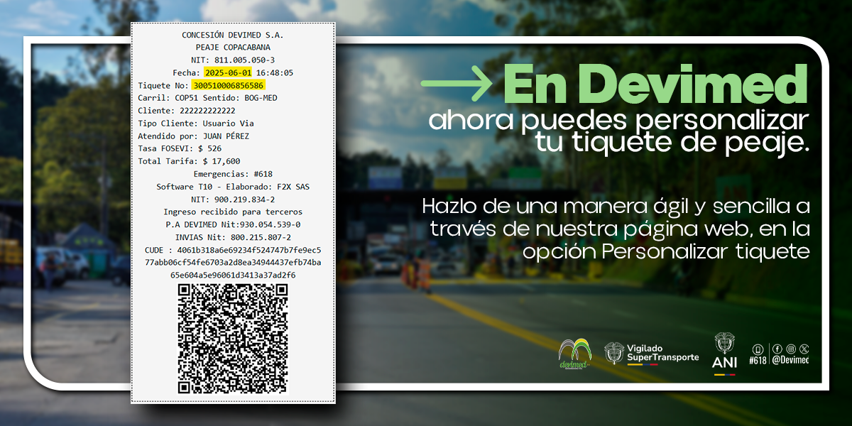 Personalizar tiquete